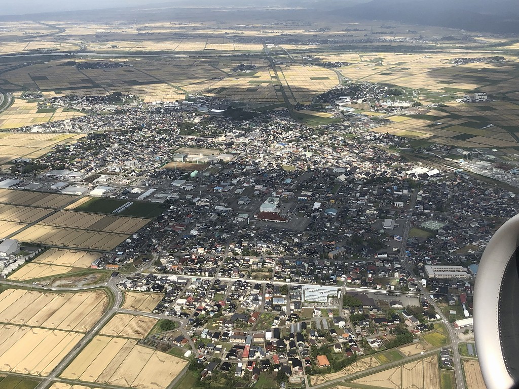 ANA395便から見た庄内町
