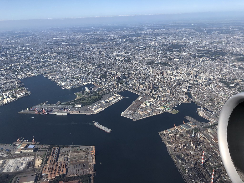 ANA398便から見た東京湾1
