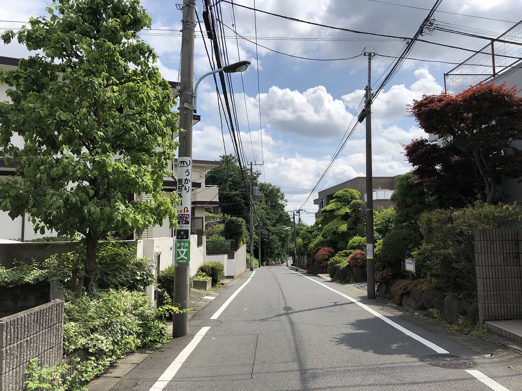 水道道路の仙川に向かっての下り坂1