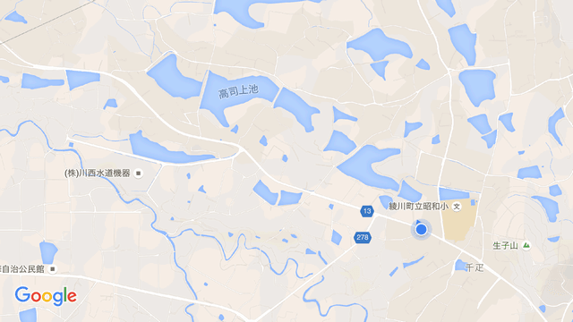 香川県のため池の地図
