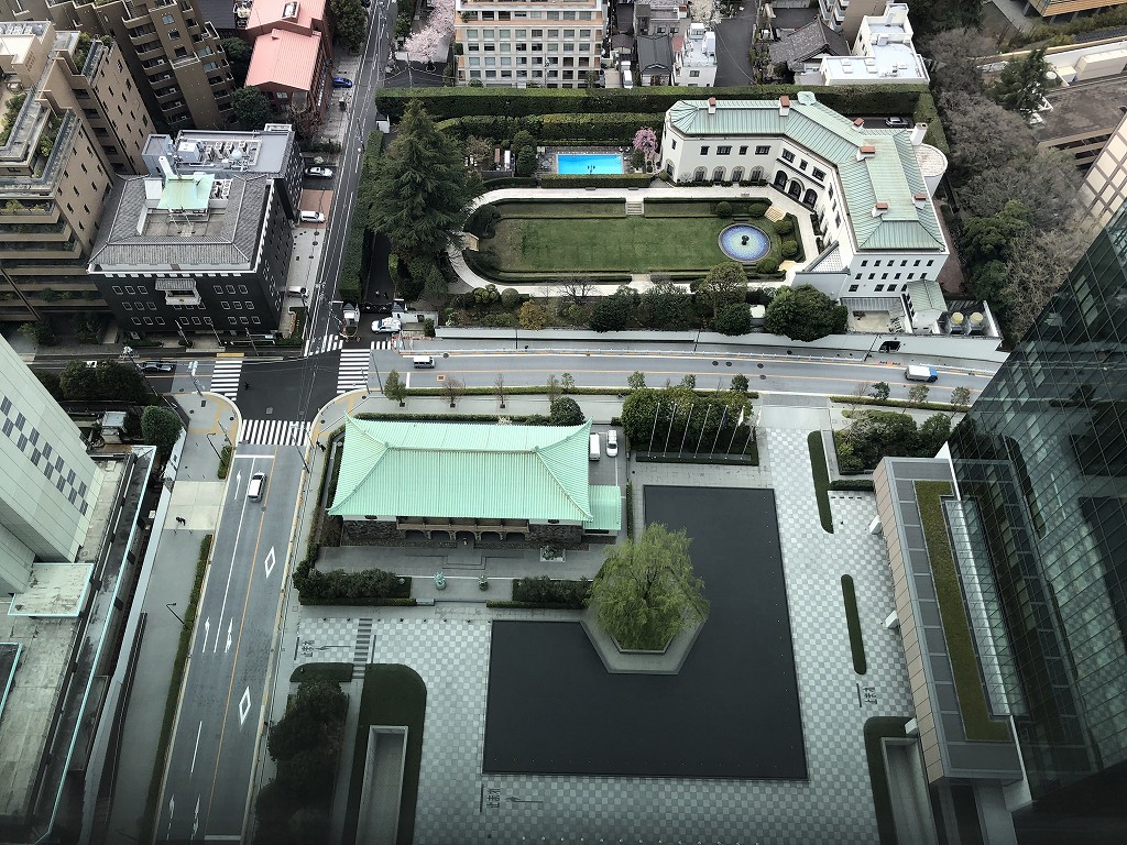 The Okura Tokyo プレステージタワーからアメリカ大使館公邸