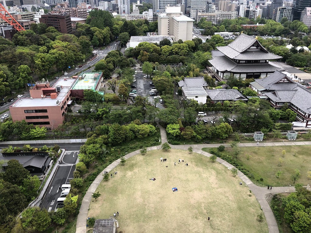 ザ・プリンスパークタワー東京のパノラミックキングルーム バルコニー付き（東京タワー側）から芝公園1