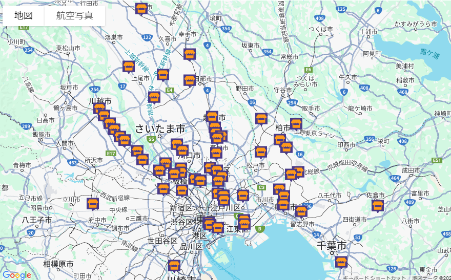 東武ストアの店舗マップ