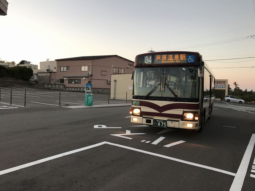 東尋坊から芦原温泉行きのバス