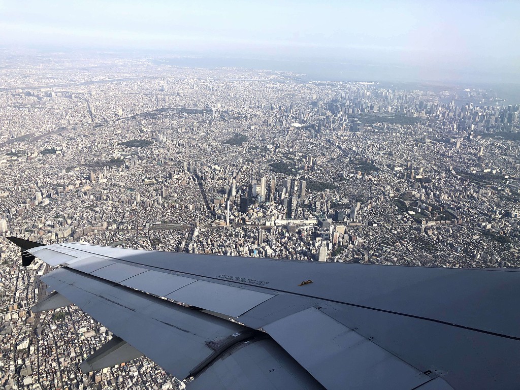 スターフライヤー24便から見た東京密集地