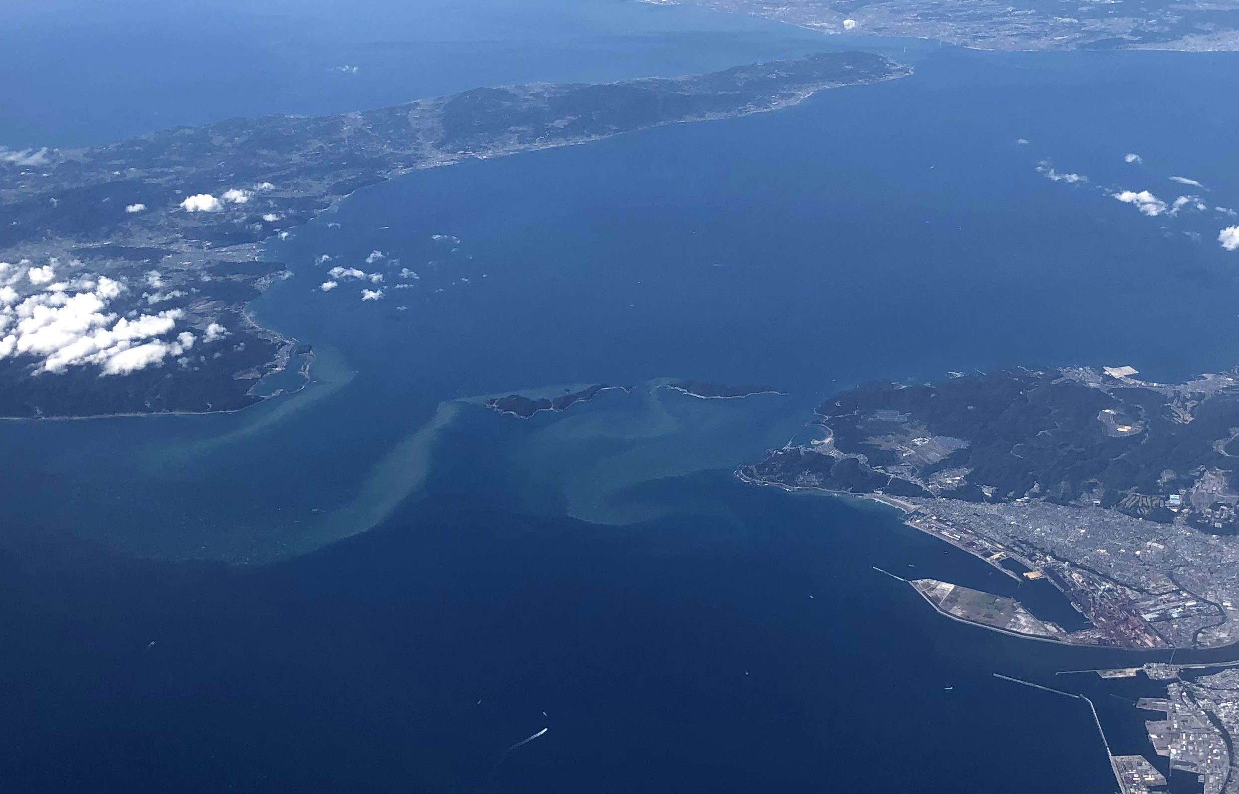 JAL630便から紀淡海峡の友ヶ島