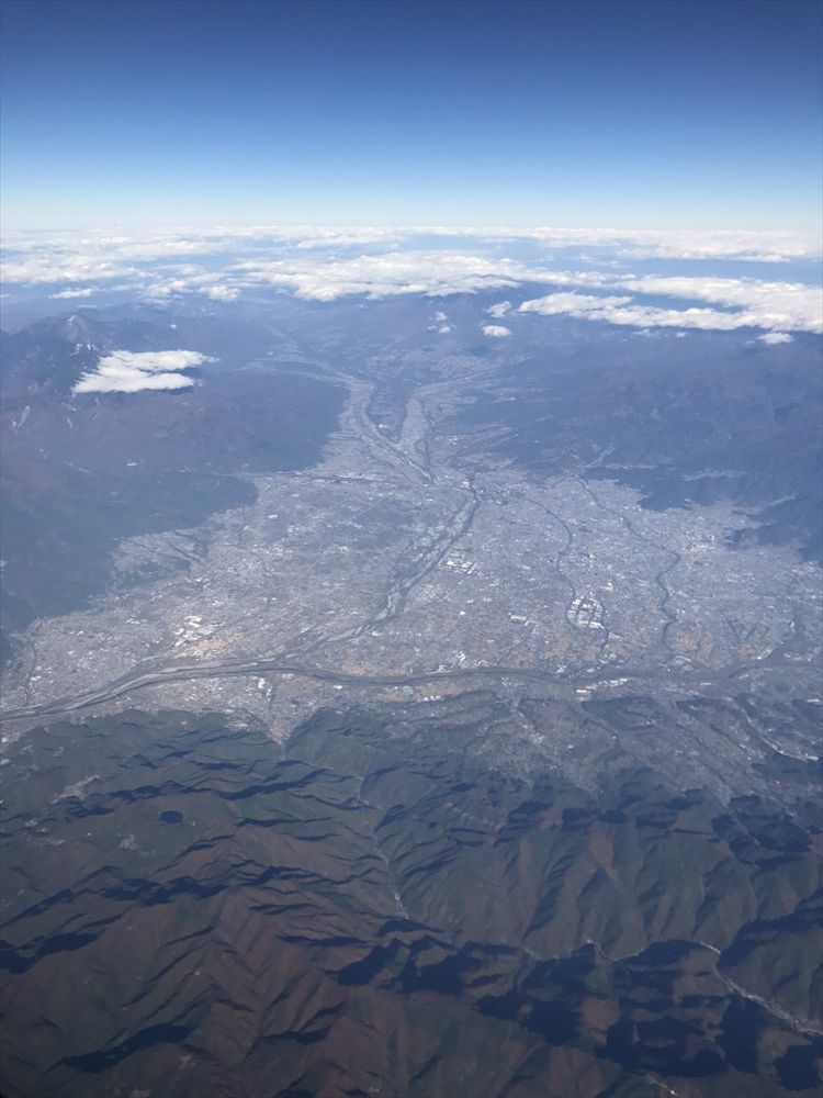 富士山北側から見た甲府盆地