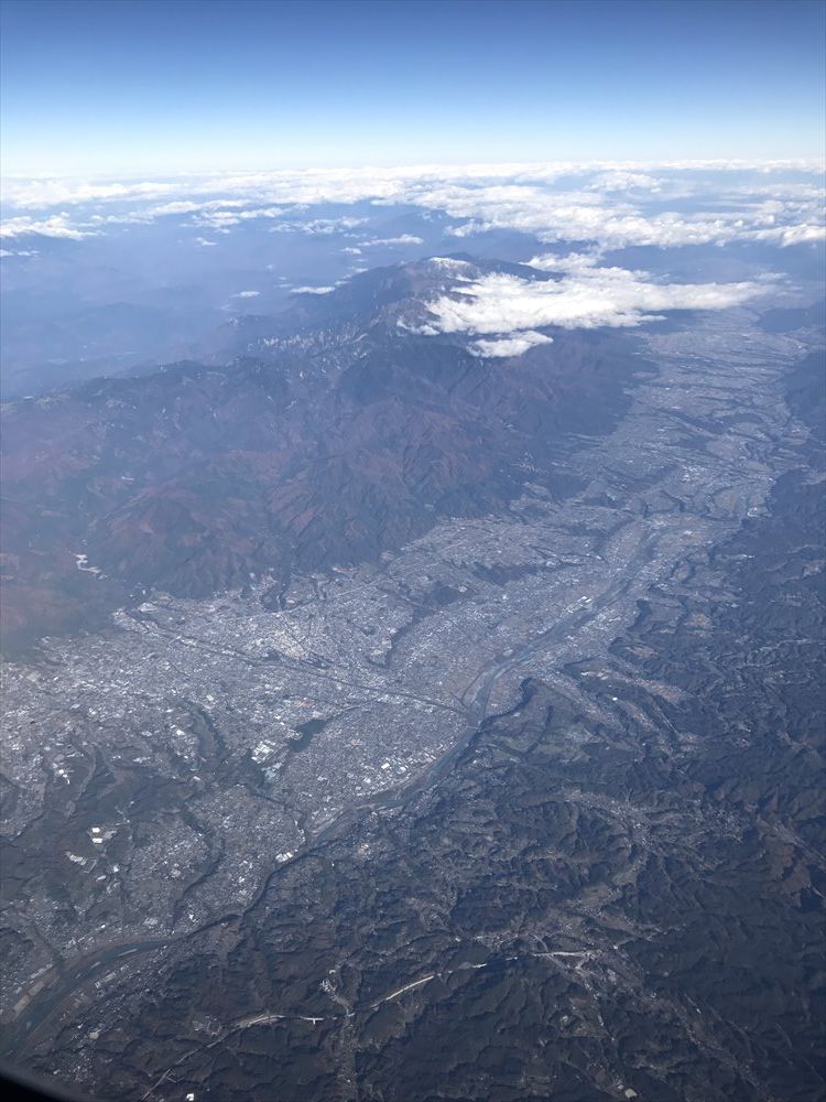 飛行機から見た伊那谷