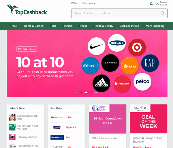 TopCashbackのイメージ図