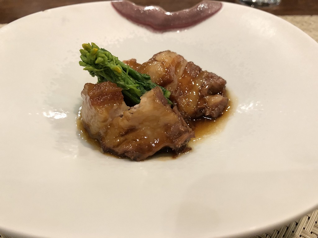 豊田市の割烹 なり田の三河豚の角煮