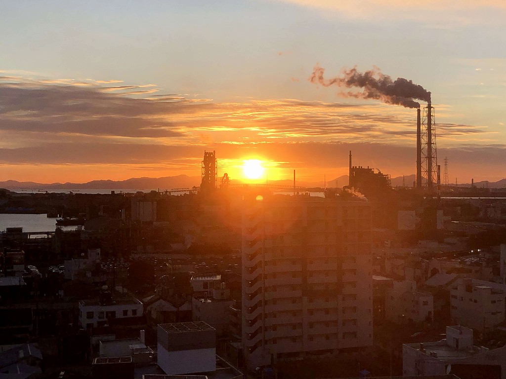 ANAクラウンプラザホテル宇部から宇部の夕日1