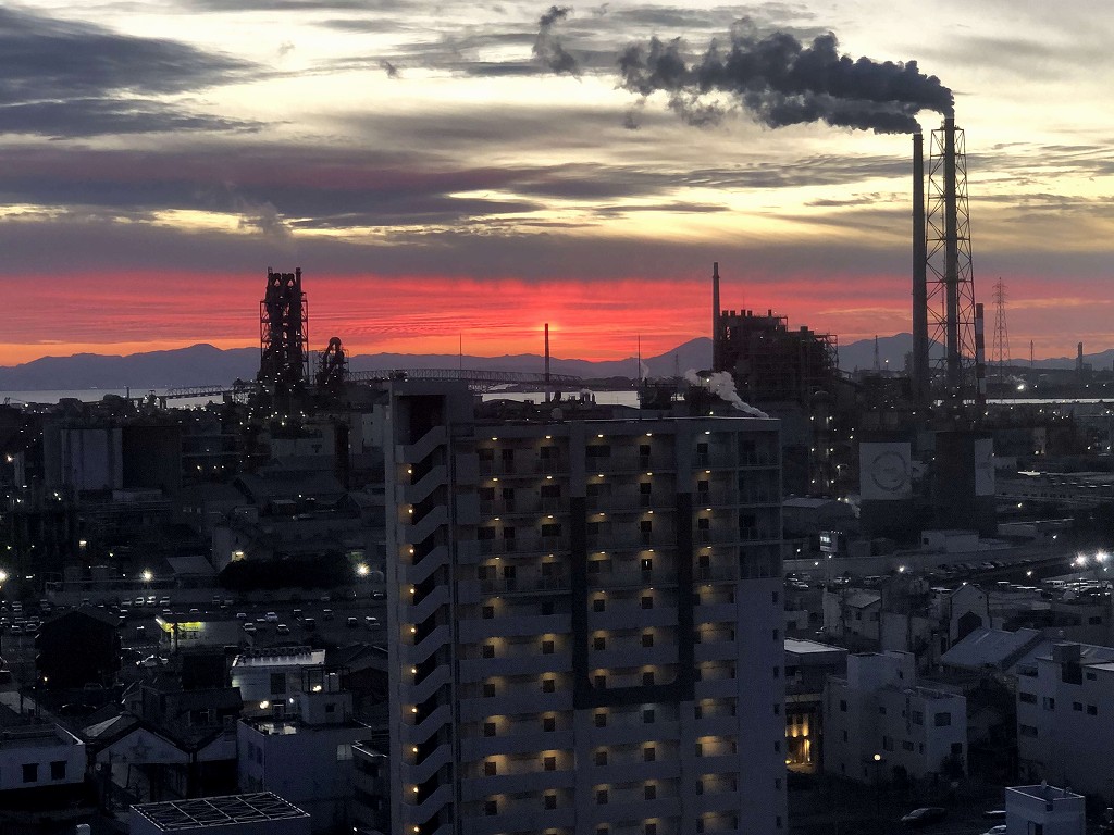 ANAクラウンプラザホテル宇部から宇部の夕焼け3