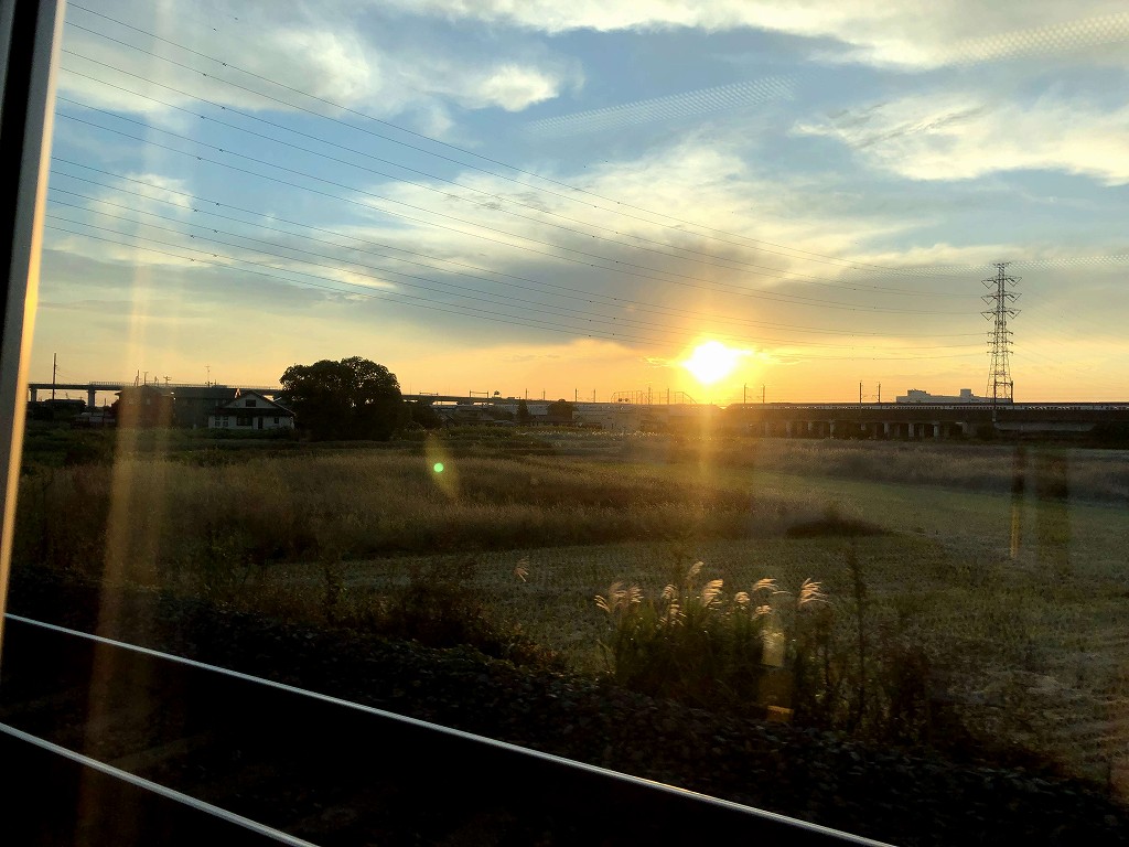 湘南新宿ラインからの夕焼け