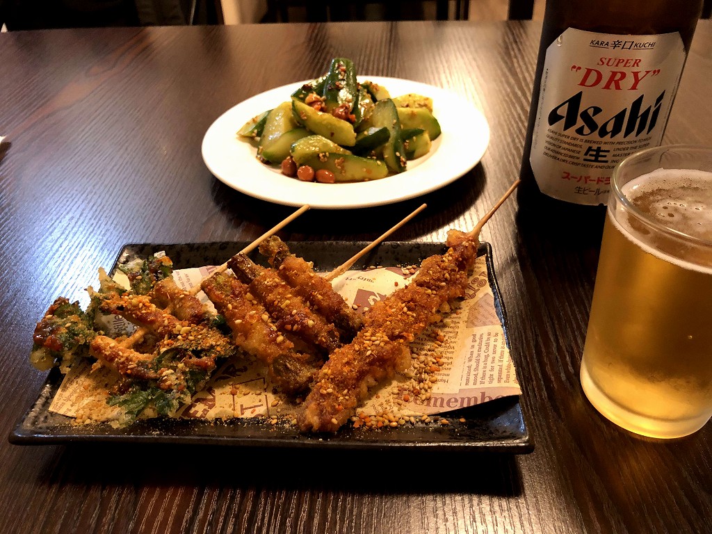 蕨の正味食堂の串揚げ