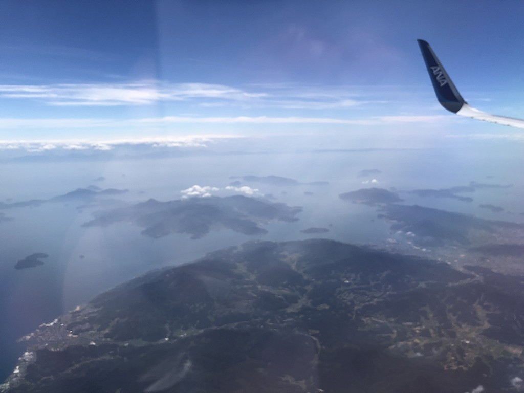 ANA693便から多島海の瀬戸内海