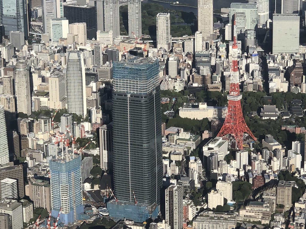 羽田新ルートから麻布台・虎ノ門プロジェクトと東京タワー