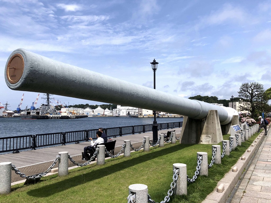 ヴェルニー公園の「陸奥」の16インチ主砲