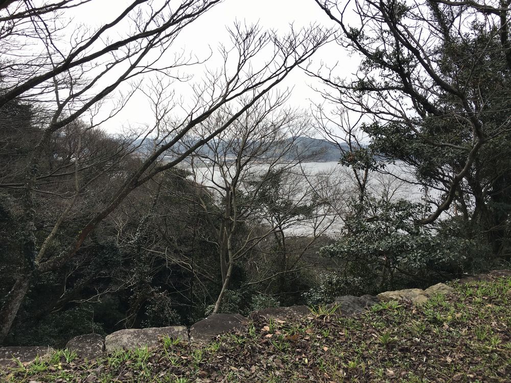 米子城跡の遠見櫓からの眺め
