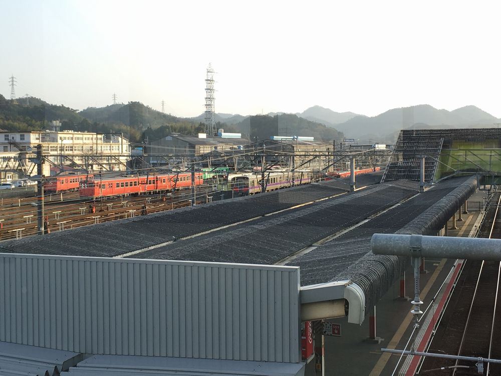 米子駅の跨線橋からの眺め