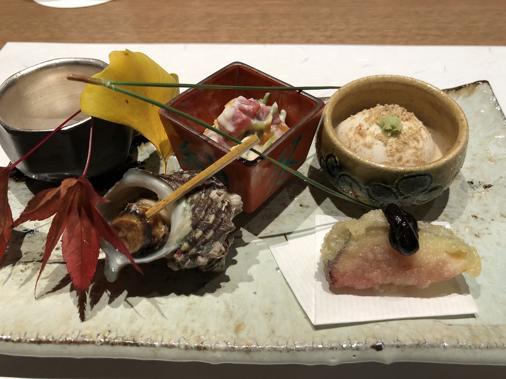 由縁別邸 代田の「割烹 月かげ」の晩飯の前菜1