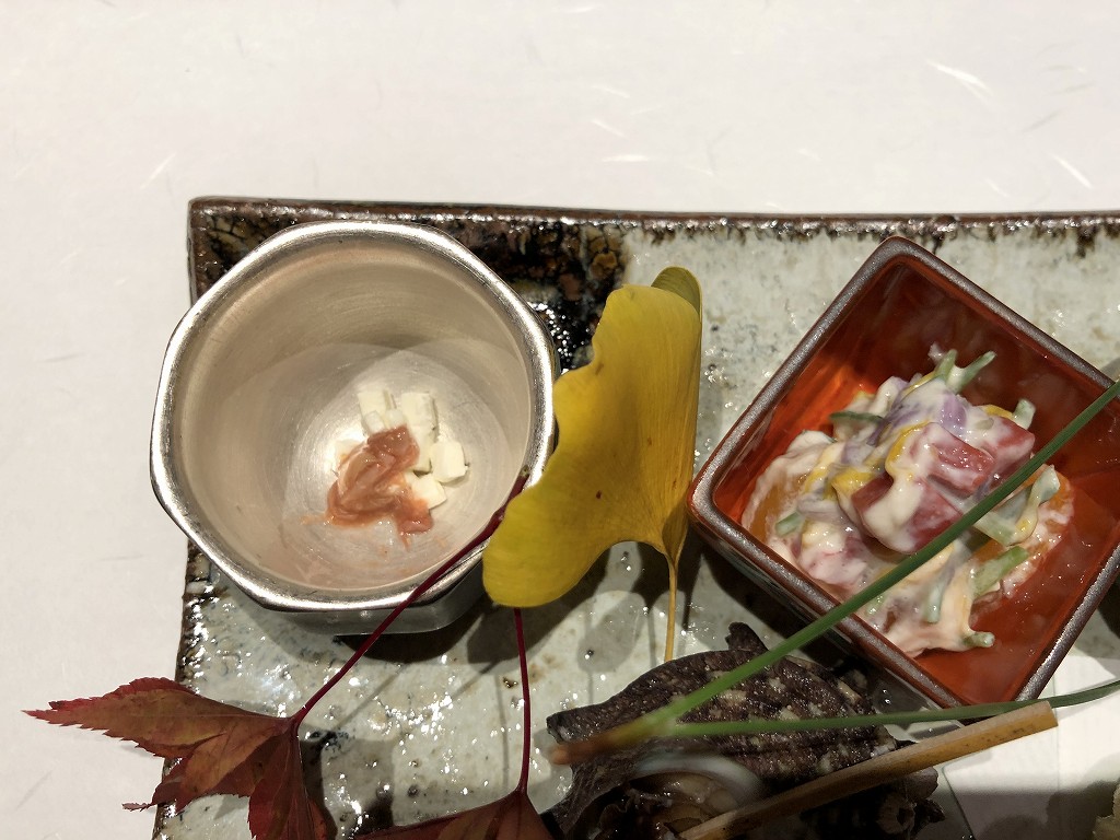 由縁別邸 代田の「割烹 月かげ」の晩飯の前菜2
