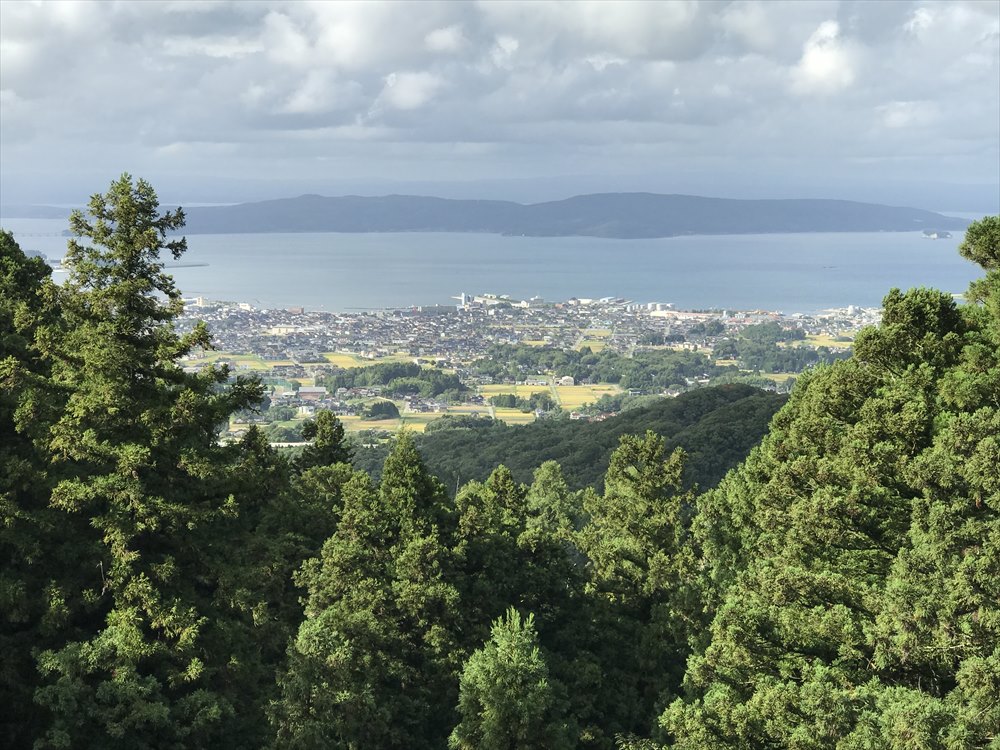 七尾城跡から七尾湾