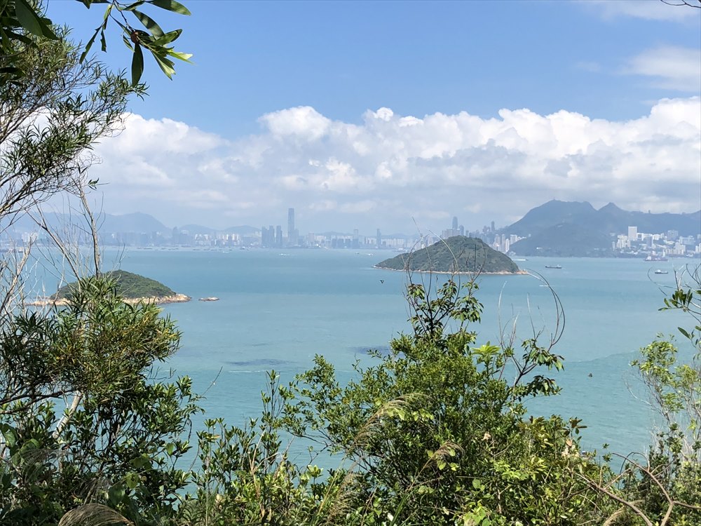 坪洲の手指山からの香港島・九竜半島