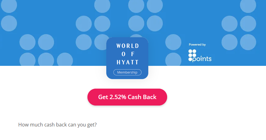 TopCashbackのpoints.comのHyattポイント購入案件