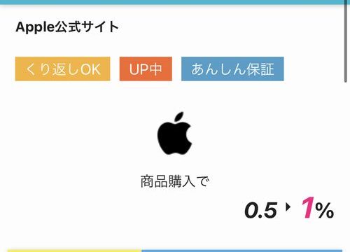 ハピタス経由のアップルオンラインストア