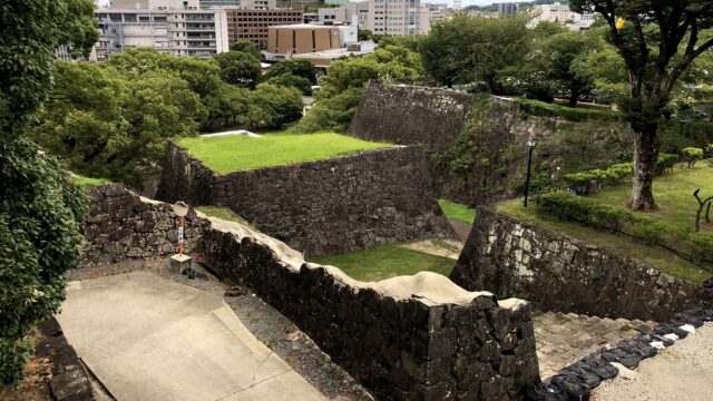 熊本城の特別通路から連続枡形