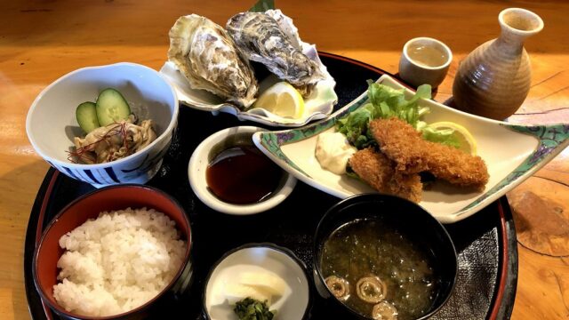 松島海岸の「かきと海鮮料理 旬海」のかき御膳