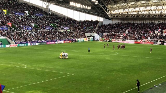 ノエビアスタジアムでのヴィッセル神戸選後半スタート前