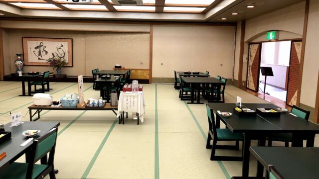 赤湯の丹泉ホテルの朝食会場